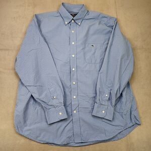 Vineyard Vines Performance Tucker Shirt Men 2XL Blue Gingham Long Sleeve Classic